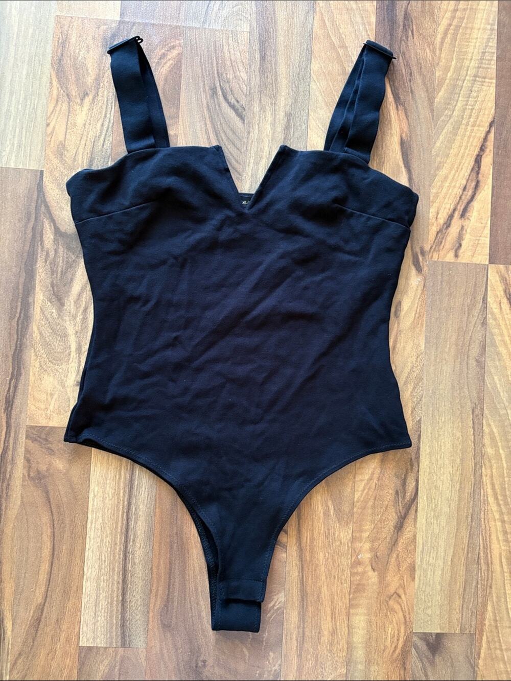 Shinestar Black Woman’s One-Piece Bodysuit Size S